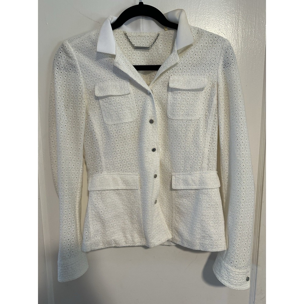 Elie Taharie Womens Lace White Jacket/Blazer. Size 2